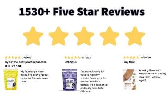 review summary of flourish pancakes (5 star ratings)