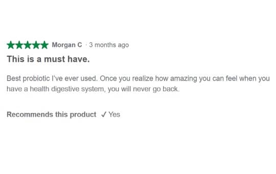 5 star customer review - onnit total gut healh
