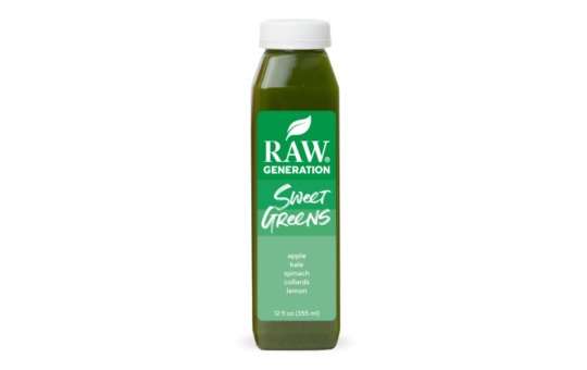 juice from the raw sweet greens