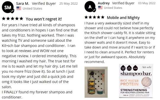 customer reviews of kitsch shampoo bars