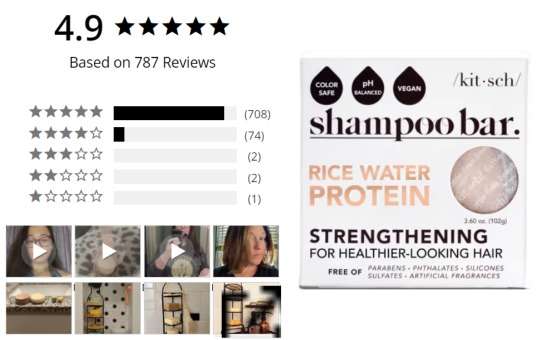 average rating kitsch shampoo bar