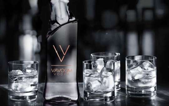 vavoom vodka and ice in glass
