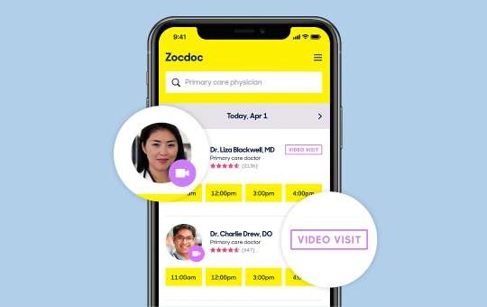 video visit call zocdoc app