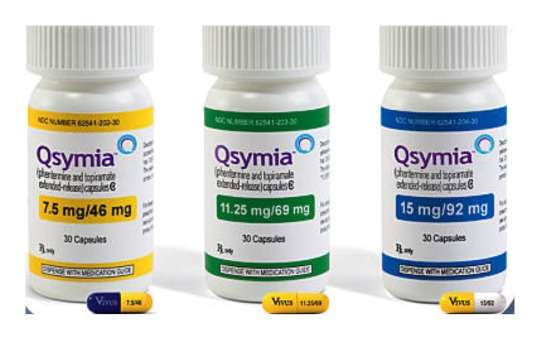 three bottles of Qsymia prescription medication