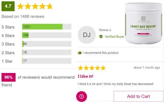 customer reviews of leaky gut revive