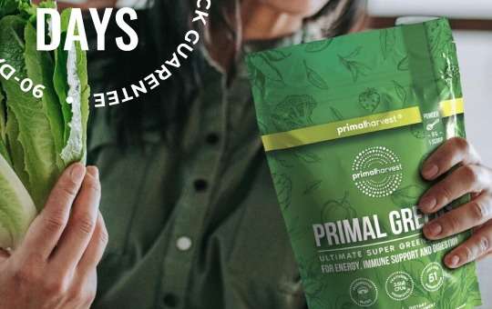 holding primal greens powder