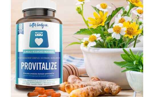 bottle of provitalize probiotics for menopause