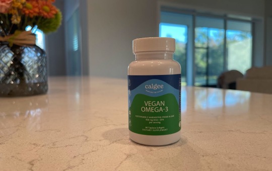 calgee vegan omega-3 supplement on counter
