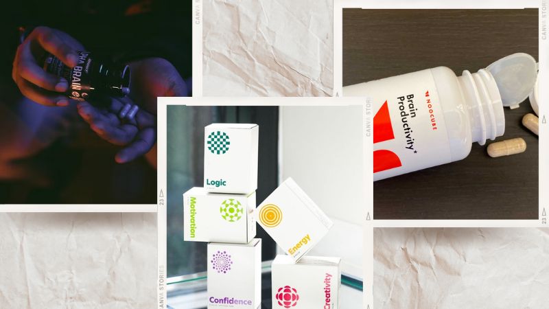 Noocube, alpha brain and thesis nootropics banner collage